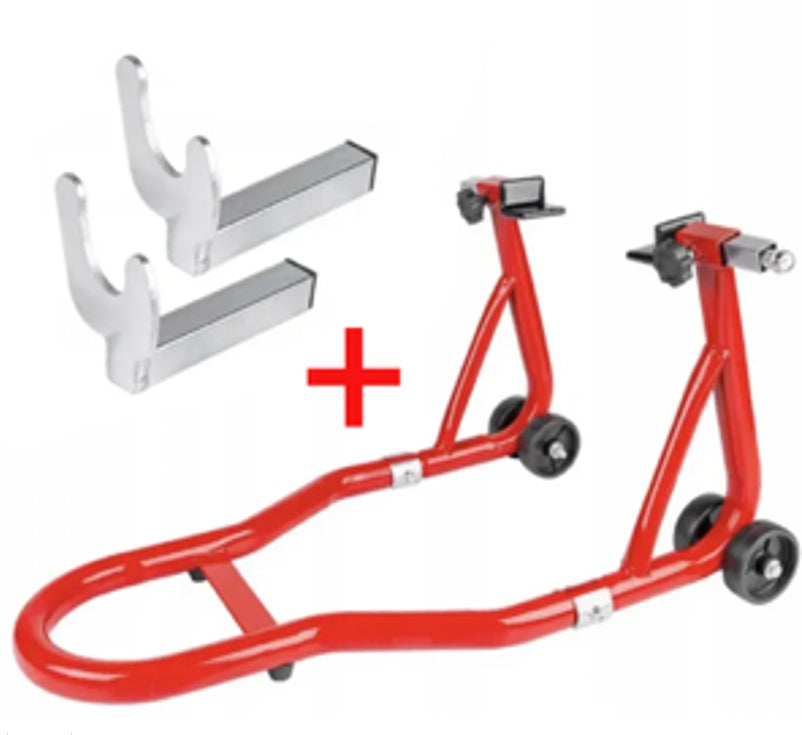 MOTORCYCLE REAR WHEEL STAND L-SHAPED | 250 KG + ADDITIONAL ATTACHMENT (JC-401)