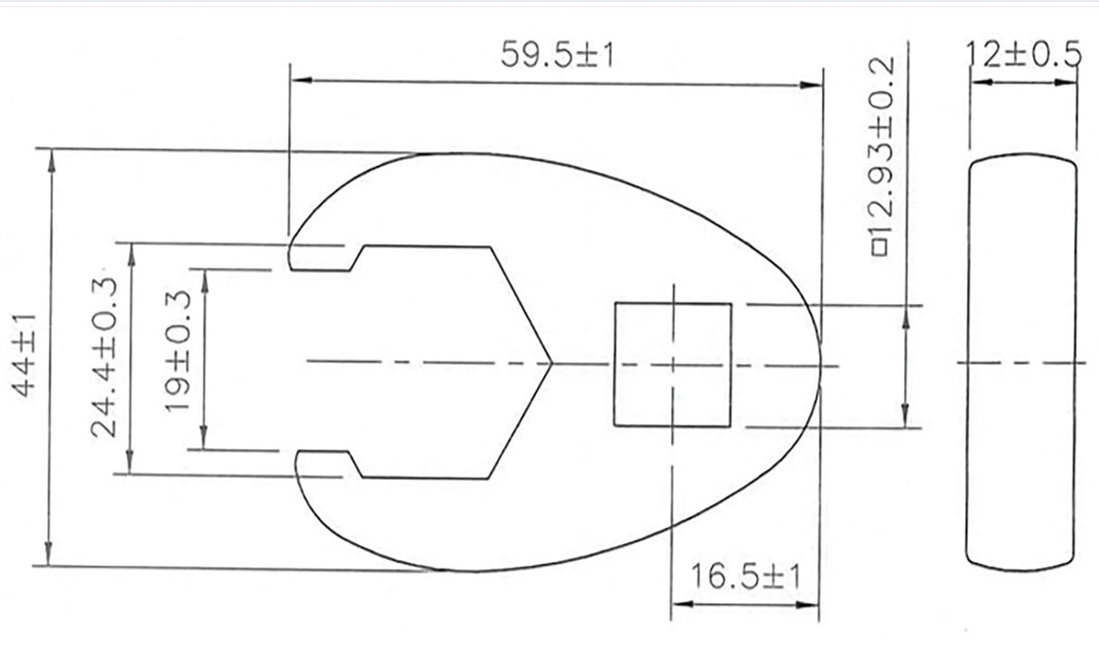 CROWFOOT SPANNER | 12.5 MM (1/2") DRIVE | 24 MM (1757-24)