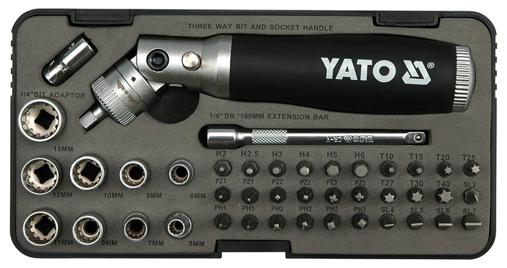 BIT AND SOCKET SET WITH FLEX REVERSIBLE RATCHET SCREWDRIVER | 42 PCS. (YT-2806)