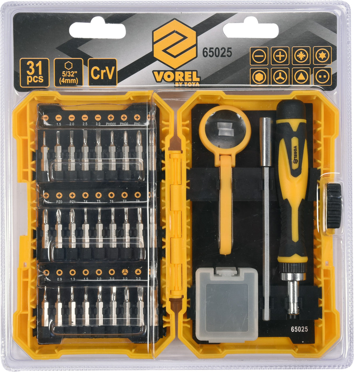 31PCS PRECISION RATCHET SCREWDRIVER SET (65025)