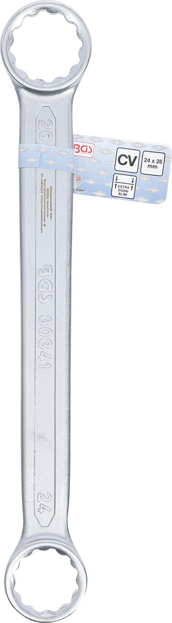 DOUBLE RING SPANNER | EXTRA FLAT | 24 X 26 MM (30341B)