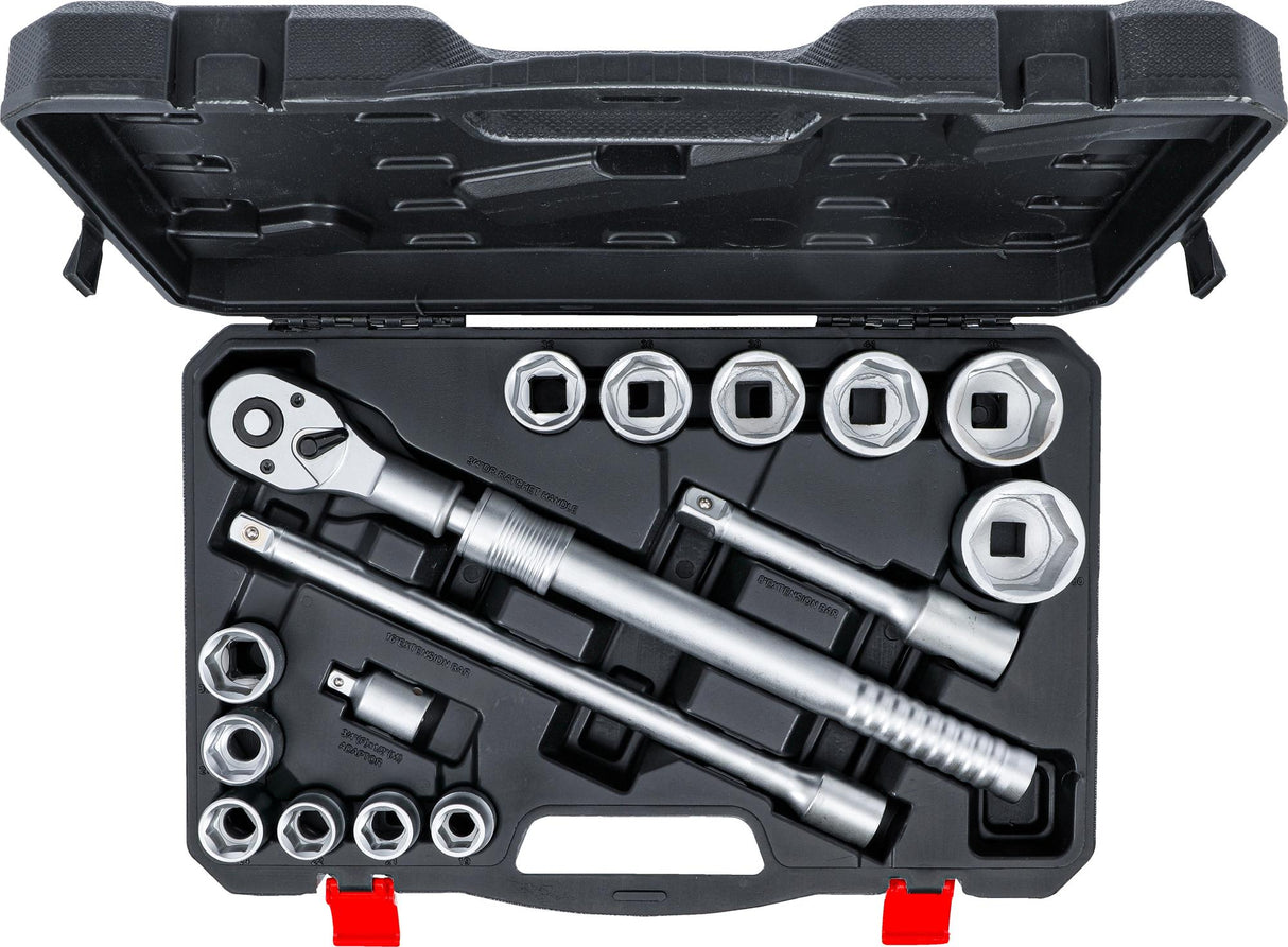 SOCKET SET | WITH REVERSIBLE RATCHET, EXTENDABLE | 20 MM (3/4") DRIVE | 19 - 50 MM | 16 PCS. (71024)