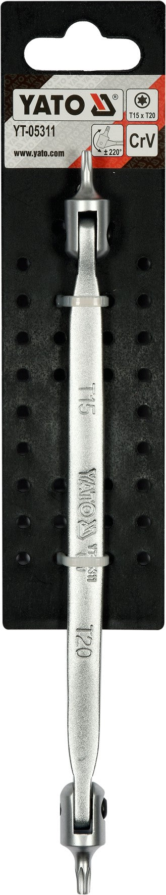 TORX DOUBLE HEAD FLEXIBLE WRENCH T15XT20 (YT-05311)