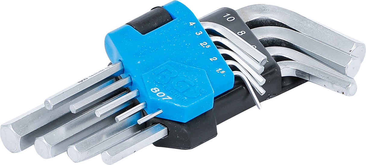L-TYPE WRENCH SET | SHORT | INTERNAL HEXAGON 1.5 - 10 MM | 9 PCS. (807)