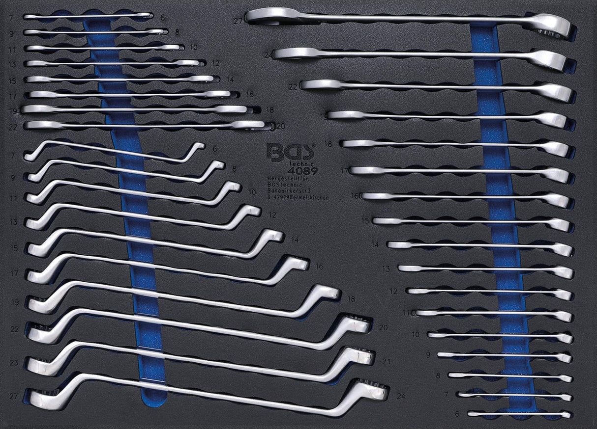 TOOL TRAY 3/3: OPEN END / RING SPANNERS | 35 PCS. (4089)