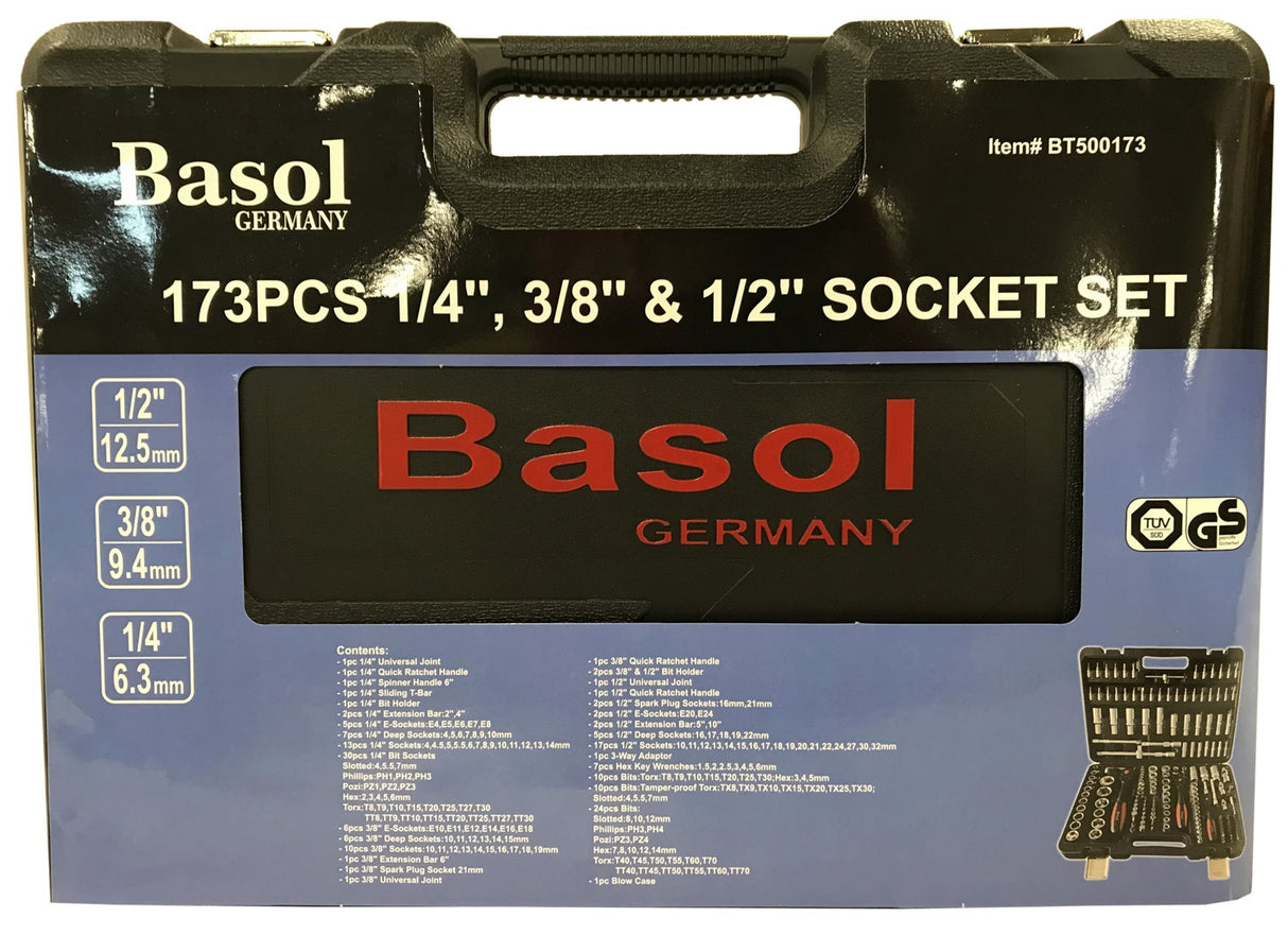 TOOL SET | 6.3 MM (1/4") / 10 MM (3/8") / 12.5 MM (1/2") | 173 PCS. (BT500173)