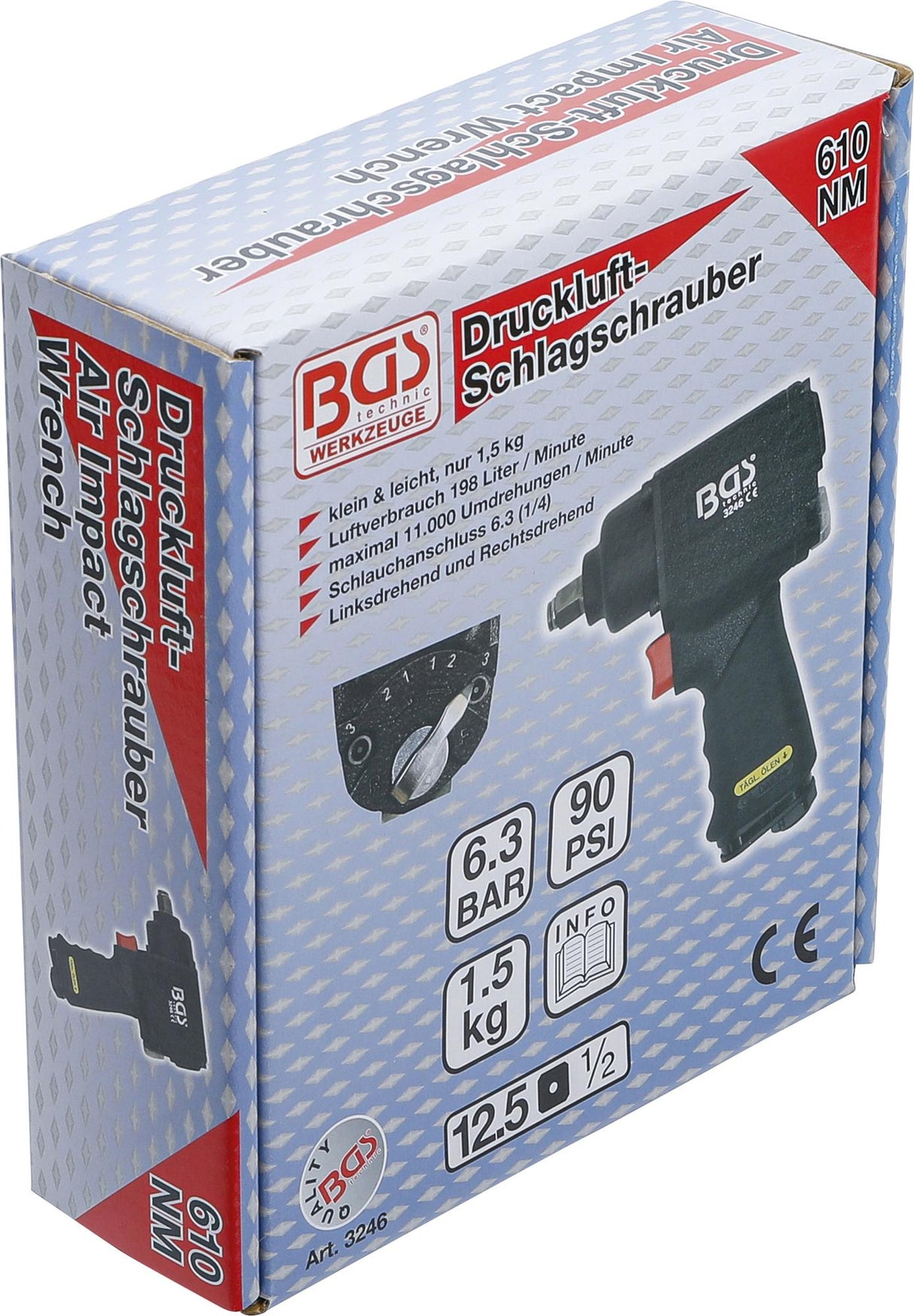 PNEUMATIC IMPACT WRENCH | 12.5 MM (1/2") | 610 NM (3246)