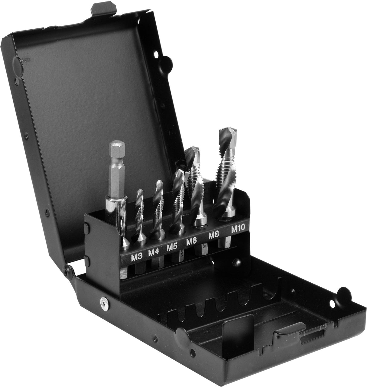 COMBINED DRILL TAPS M3-M10 7PCS SET HEX (YT-44849)