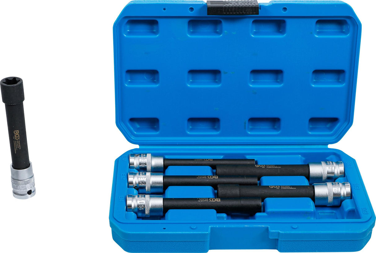SOCKET SET, E-TYPE, EXTRA LONG | 12.5 MM (1/2") DRIVE | E10 - E20 | 6 PCS. (2028)