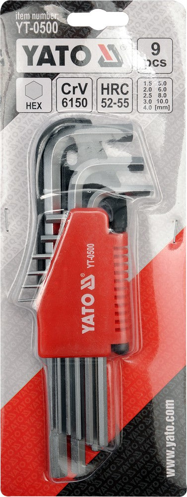 HEX KEYSET 9PCS 1.5-10MM (YT-0500)