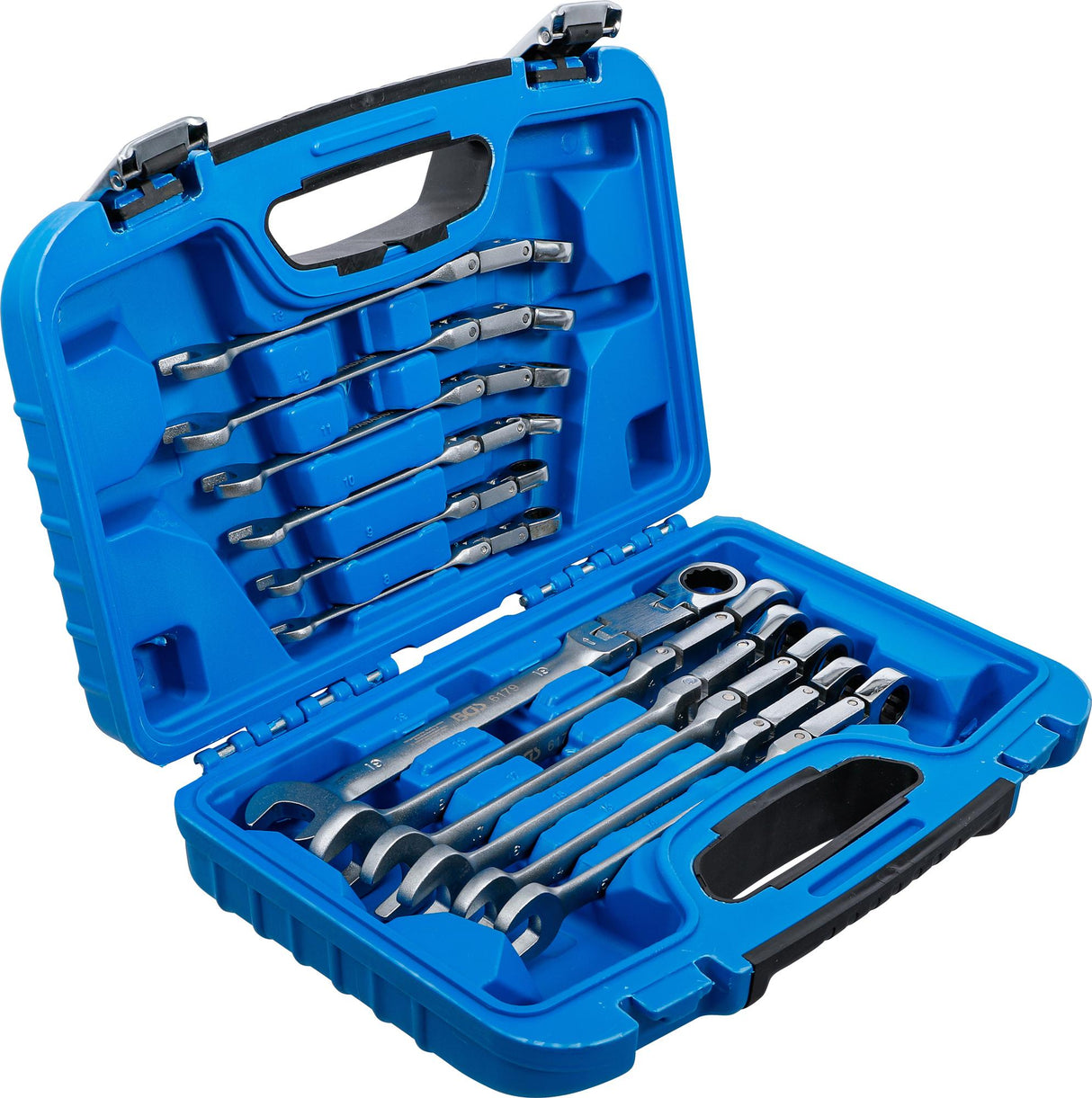 DOUBLE-JOINT RATCHET COMBINATION WRENCH SET | ADJUSTABLE | 8 - 19 MM | 12 PCS. (6180)