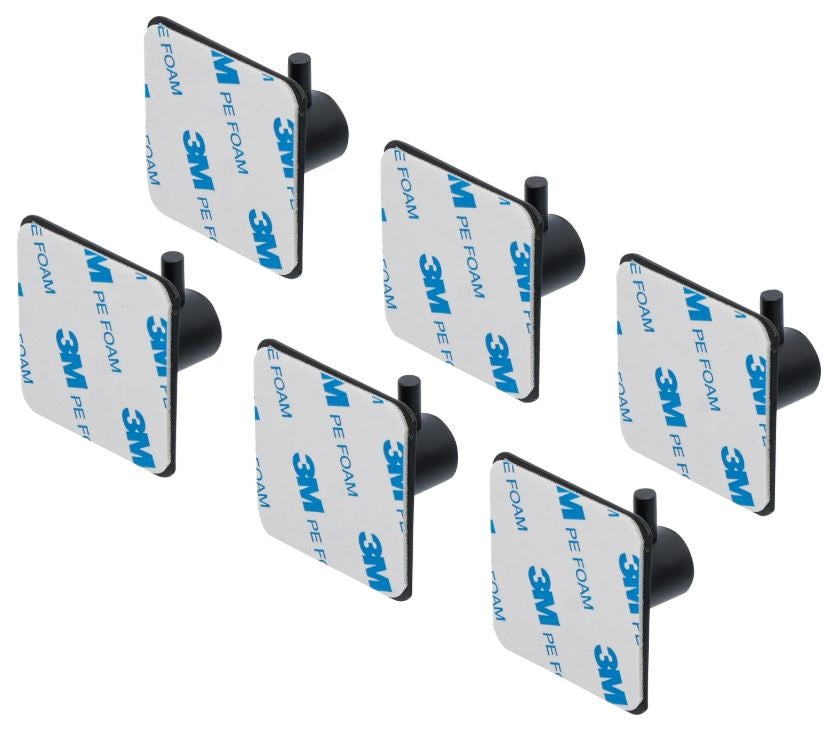 SELF-ADHESIVE METAL HOOKS FOR TOWELS ETC. SET | BLACK | 6 PCS (88240)