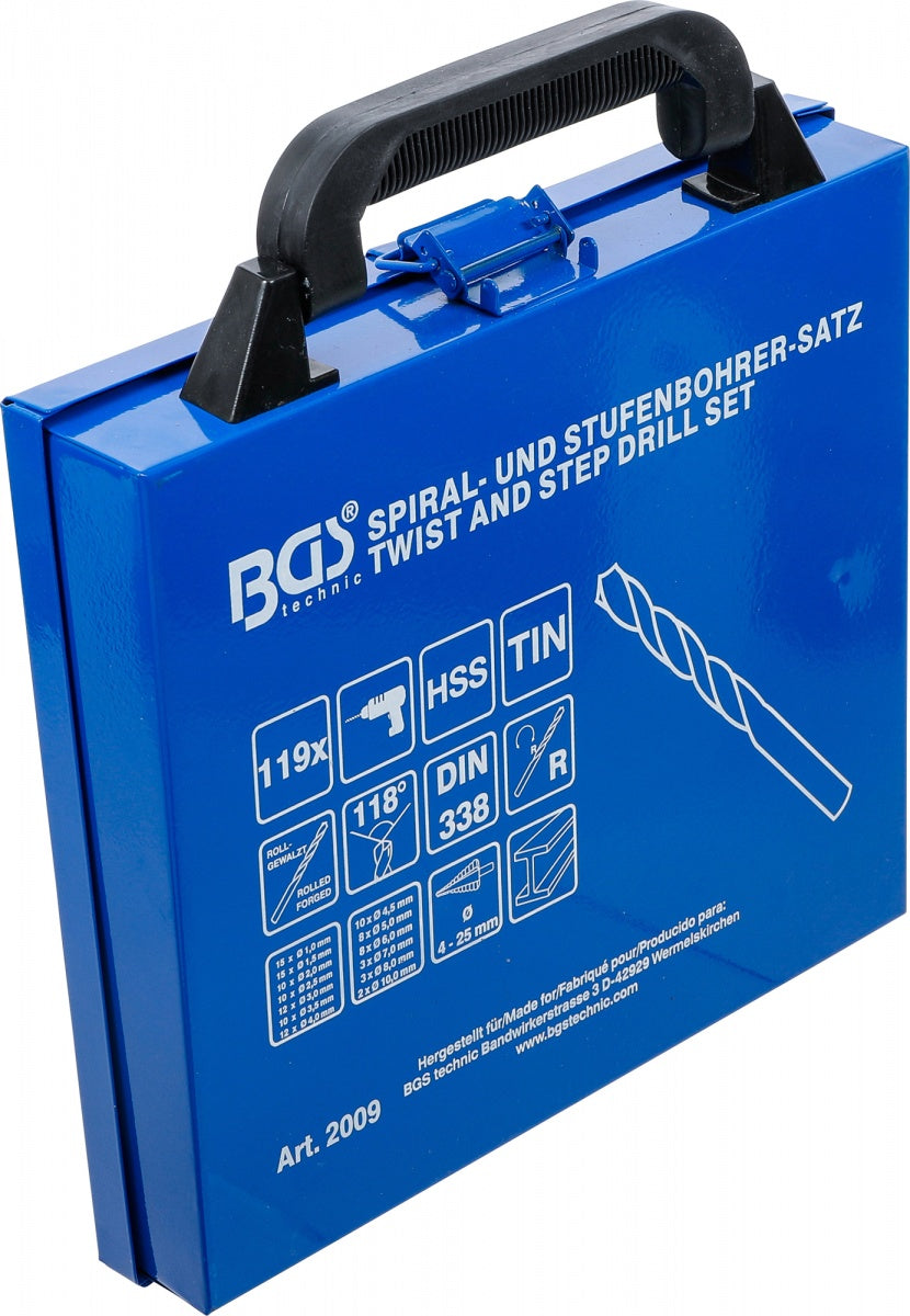 TWIST & STEP DRILL SET | HSS | TITANIUM NITRATED | 1 - 10 MM | 119 PCS. (2009)