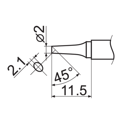 T12 SOLDERING IRON TIP, TIP TYPE: BC2 (YT-82496)