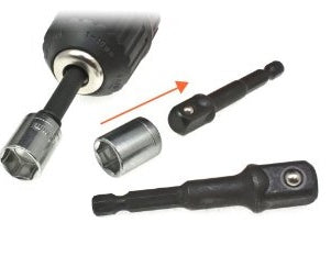 ADAPTER SET FROM 1/4"(6.3 MM) TO SOCKETS 1/4" - 3/8" - 1/2" (SK1197)
