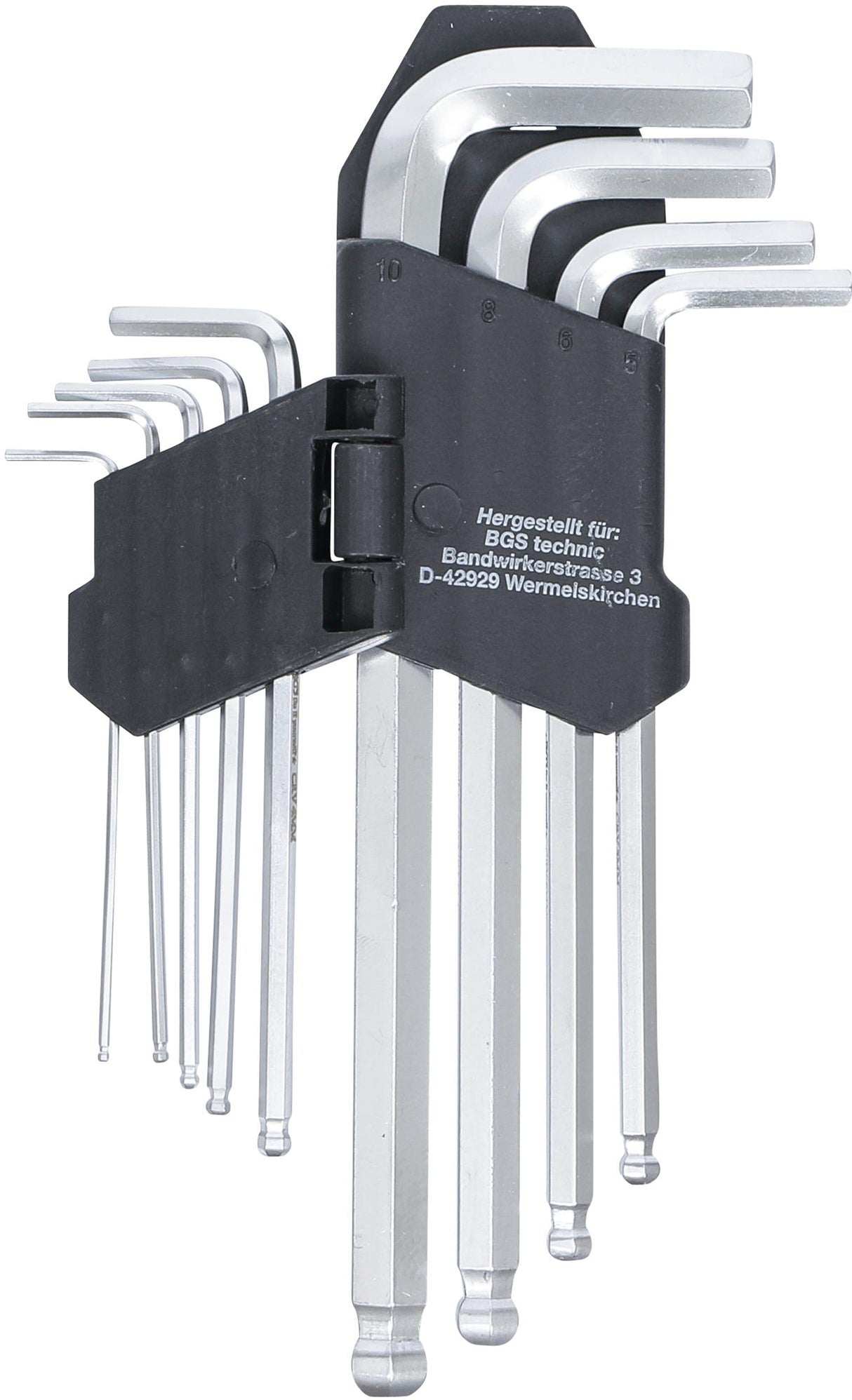 L-TYPE WRENCH SET | INTERNAL HEXAGON / INTERNAL HEXAGON WITH BALL HEAD 1.5 - 10 MM | 9 PCS. (815)