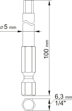 SCREWDRIVER BITS - HEX TAMPER 3;5 L100MM (YT-0494)