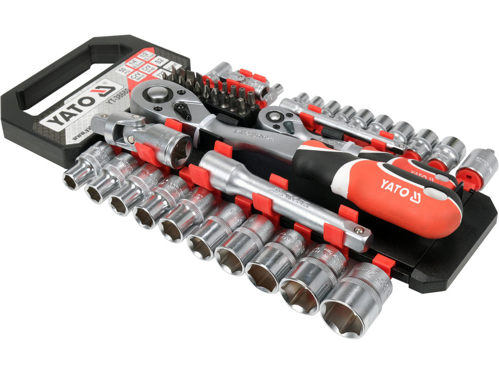 51 PCS DRIVE SOCKET SET 1/4" 1/2" (YT-38680)