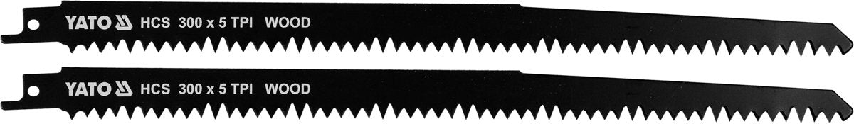 SABRE SAW BLADES HCS300MM 5TPI 2PCS (YT-33920)