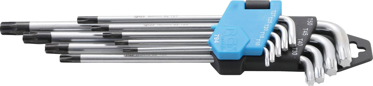 L-TYPE WRENCH SET | EXTRA LONG | T-STAR TAMPERPROOF (FOR TORX) T10 - T50 | 9 PCS. (794)