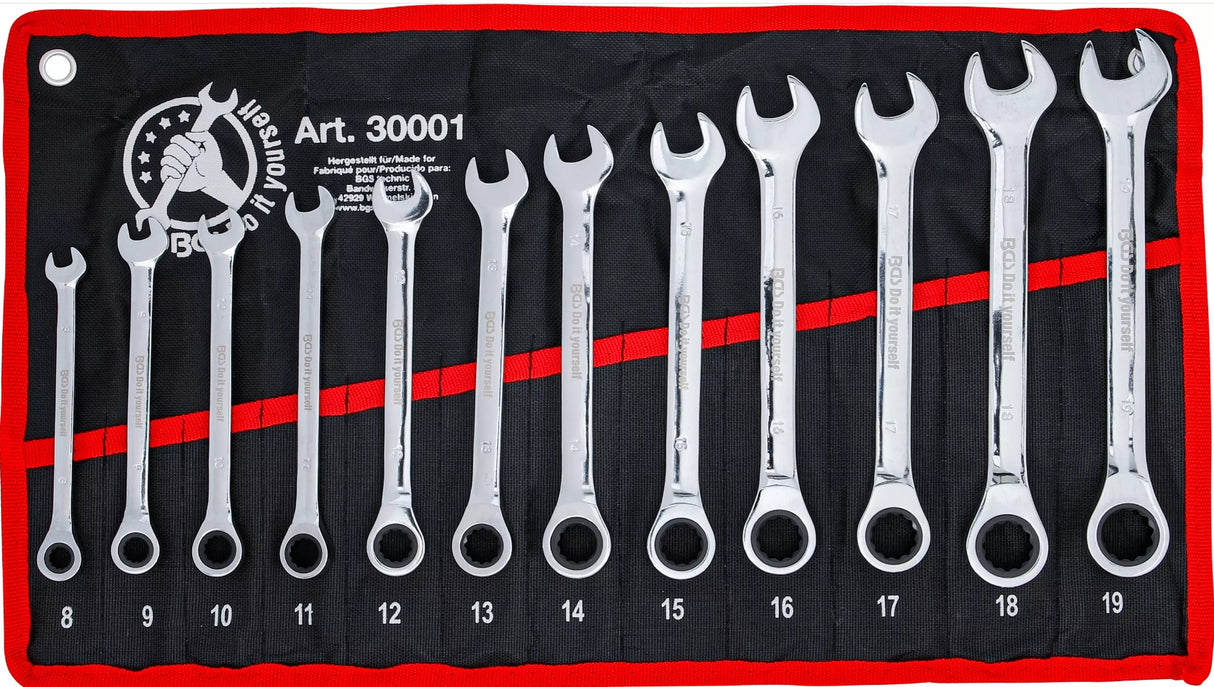 RATCHET COMBINATION WRENCH SET | 8 - 19 MM | 12 PCS. (30001)