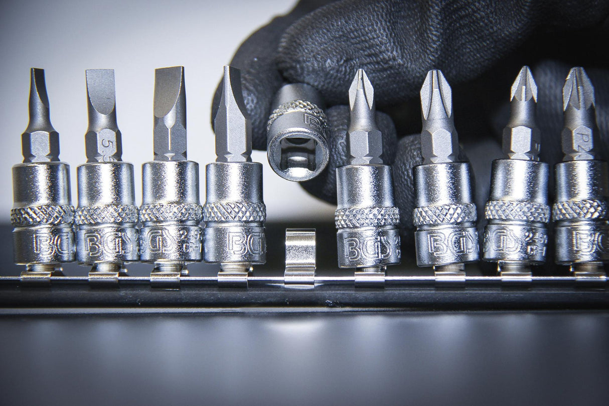 BIT SOCKET SET | 6.3 MM (1/4") DRIVE | SLOT SL, CROSS SLOT PH, CROSS SLOT PZ | 12 PCS. (2163)