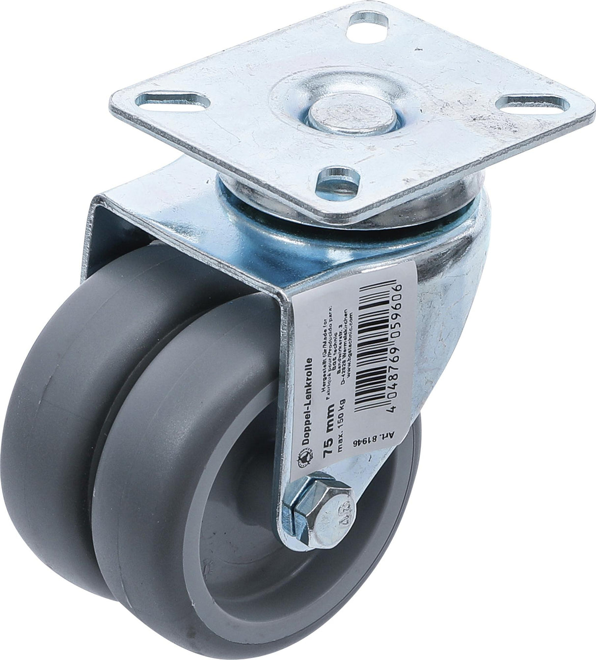 DOUBLE-SWIVEL-CASTOR, STEERABLE | Ø 75 MM (81946)