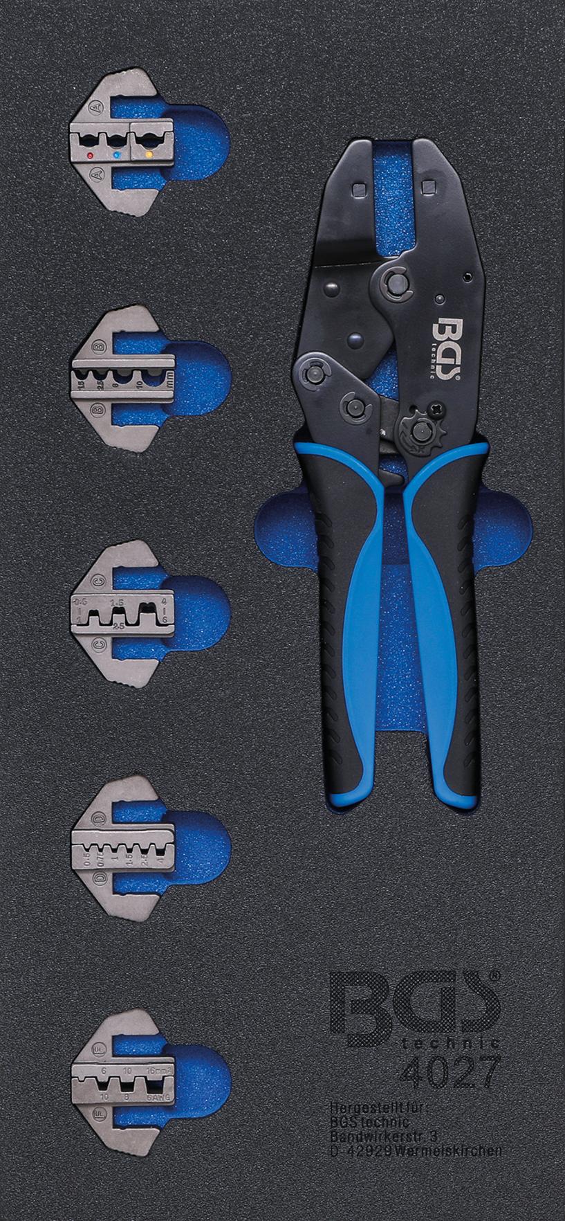 TOOL TRAY 1/3: CRIMPING PLIERS SET | WITH 5 PAIRS OF PRESSING JAWS (4027)