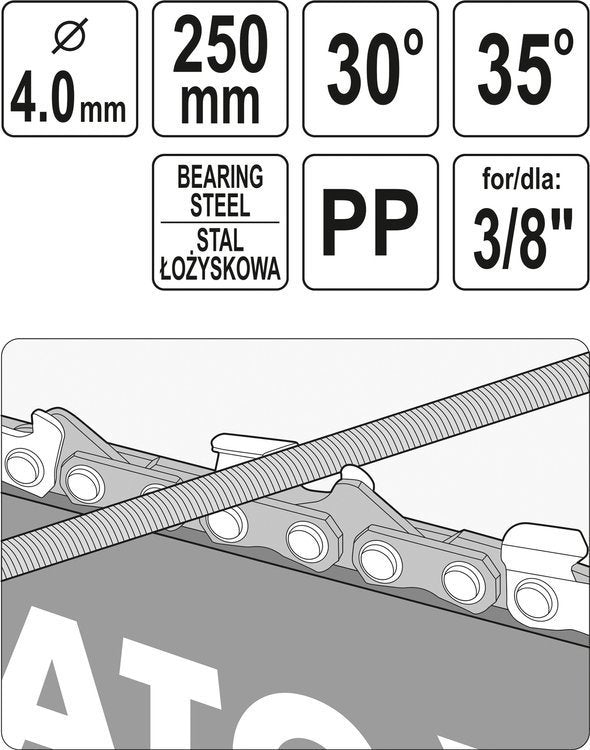 CHAIN SAW FILE WITH GUIDE 4.0MM (YT-85035)