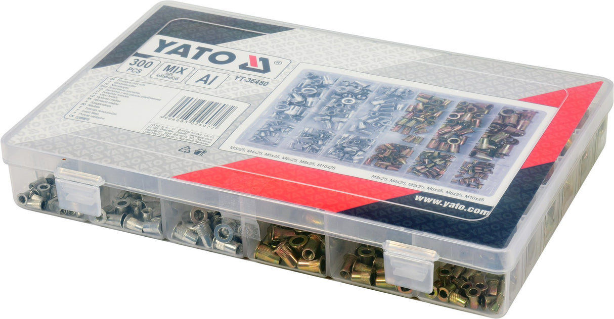 300 PCS M3-M10 MIX THRE ALU&STE RIV NUT (YT-36480)