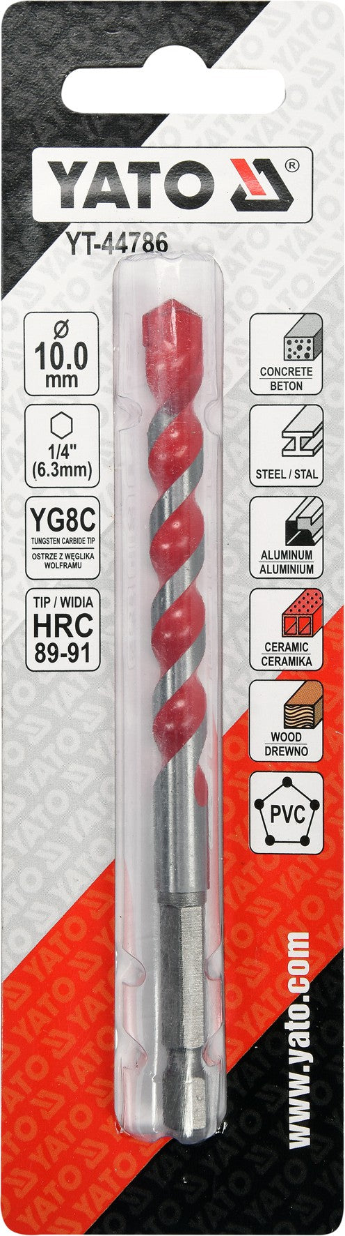 UNIVERSAL DRILL WITH HEX SHANK 10,0MM (YT-44786)