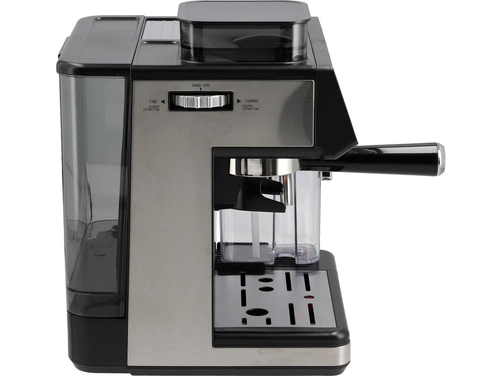 PRESSURE COFFEE MAKER WITH MILK FROTHER AND GRINDER 1350W (68501)