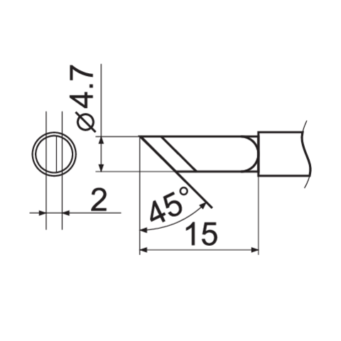 T12 SOLDERING IRON TIP, TIP TYPE: K (YT-82491)