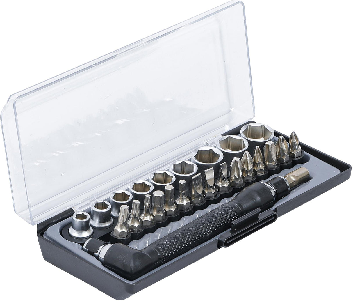 BIT AND SOCKET/HEXAGON KEY SET | 6.3 MM (1/4") DRIVE | 26 PCS. (20802)
