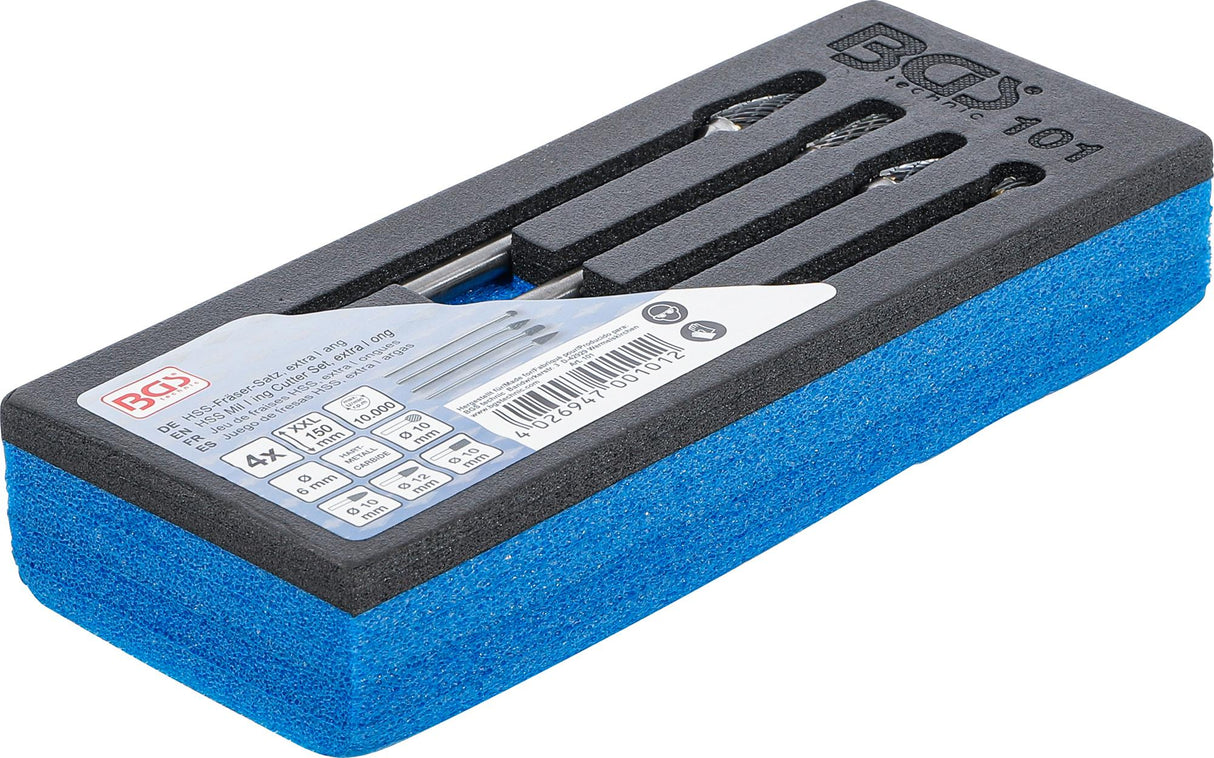 HSS MILLING CUTTER SET, EXTRA LONG | 4 PCS. (101)