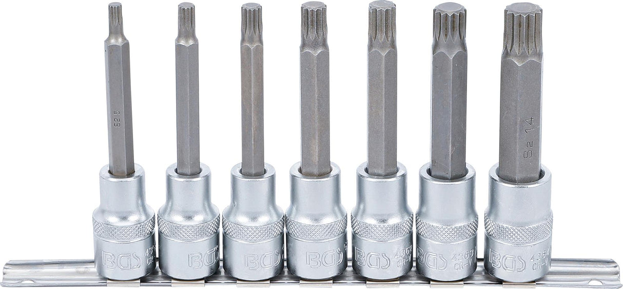 BIT SOCKET SET | 12.5 MM (1/2") DRIVE | SPLINE (FOR XZN) M5 - M14 | 7 PCS. (5175)