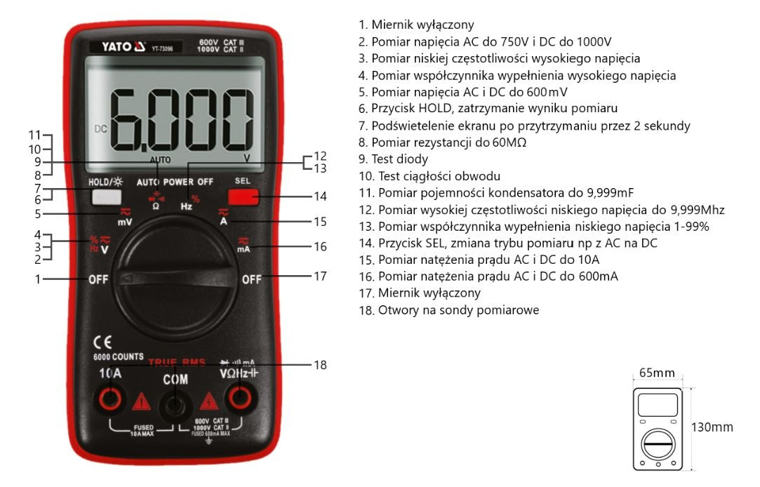DIGITAL MULTIMETER TRUE RMS (YT-73096)