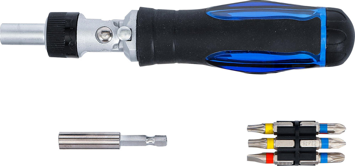 JOINT SCREWDRIVER BIT SET | WITH RATCHET SPINNER HANDLE, REVERSIBLE | 14 PCS. (70053)