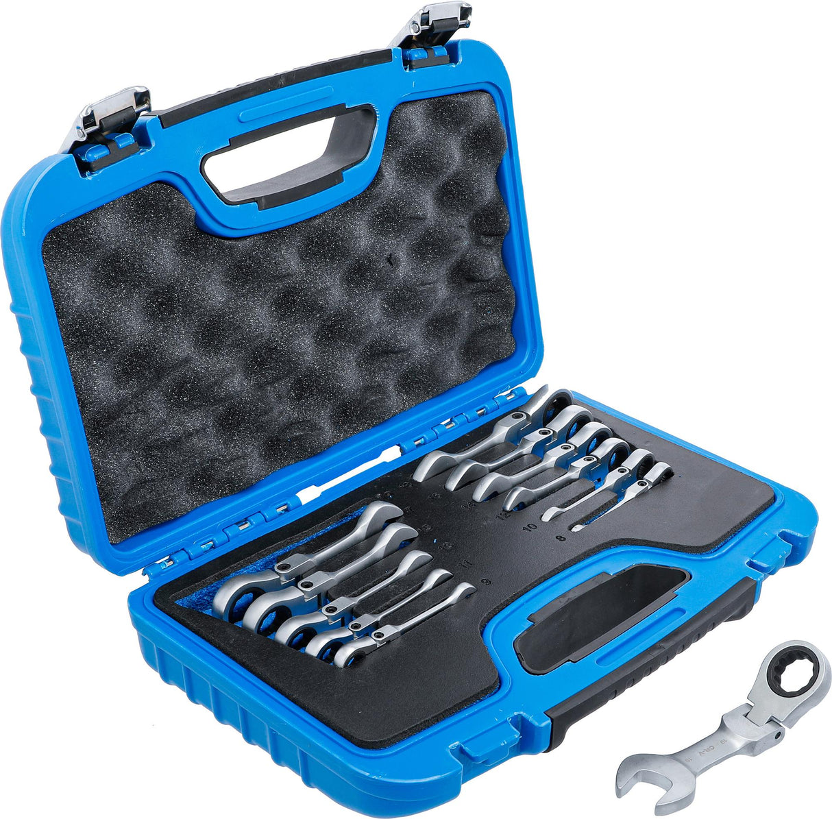 RATCHET COMBINATION WRENCH SET | SHORT | ADJUSTABLE | 8 - 19 MM | 12 PCS. (6543)