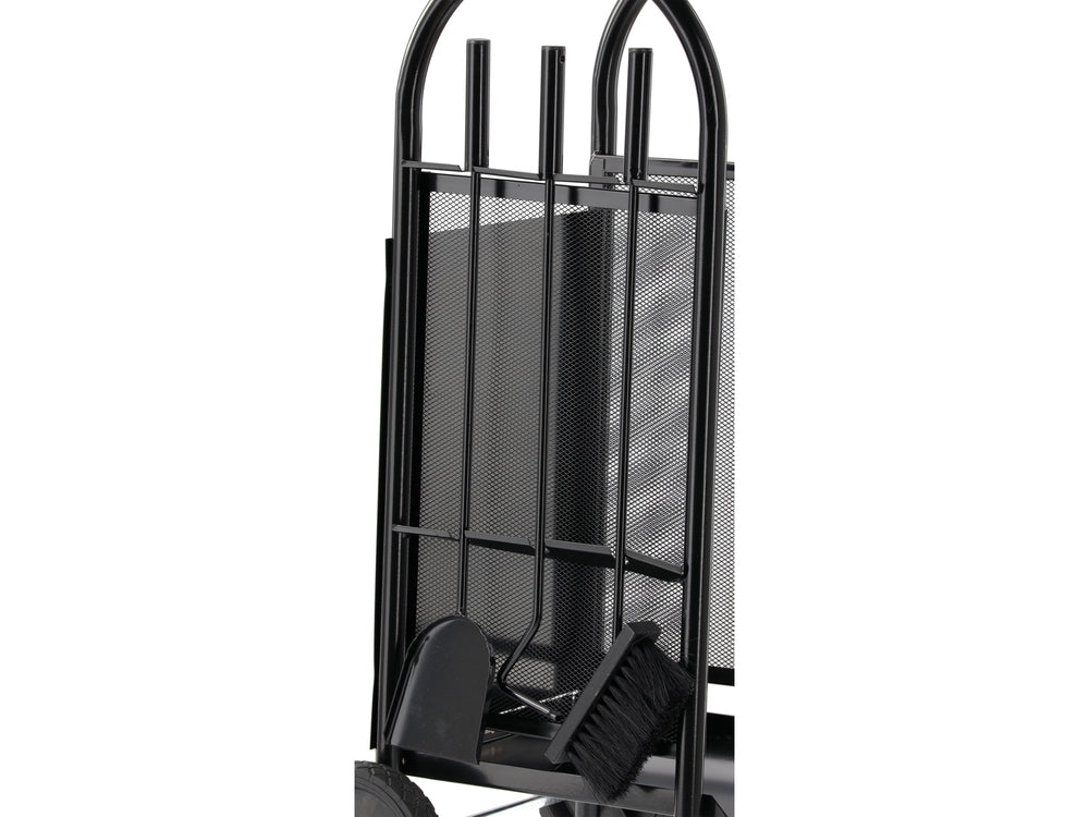 FIREWOOD STAND WITH FIREPLACE ACCESSORIES / TROLLEY UP TO 20 KG | 810 X 420 X 360 MM (33330)
