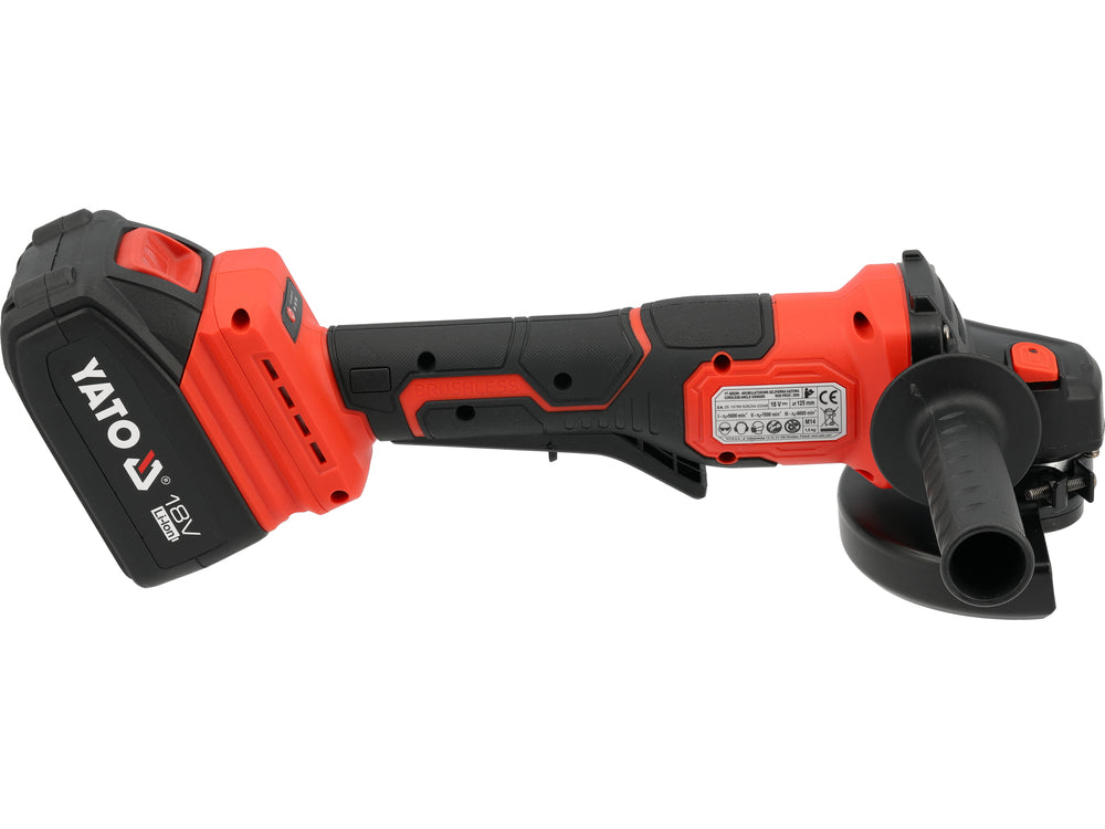 CORDLESS ANGLE GRINDER | 18V | 2X4 AH | 125 MM (YT-828255)