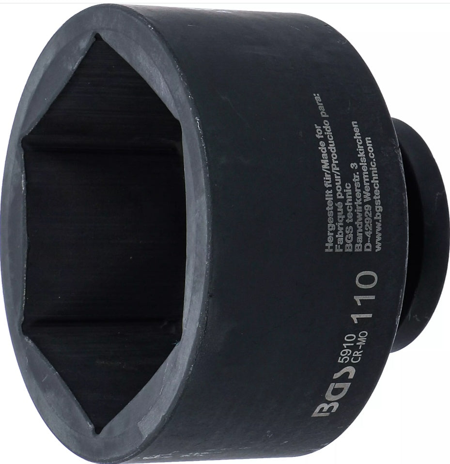 IMPACT SOCKET, HEXAGON | 25 MM (1") DRIVE | 110 MM (5910)