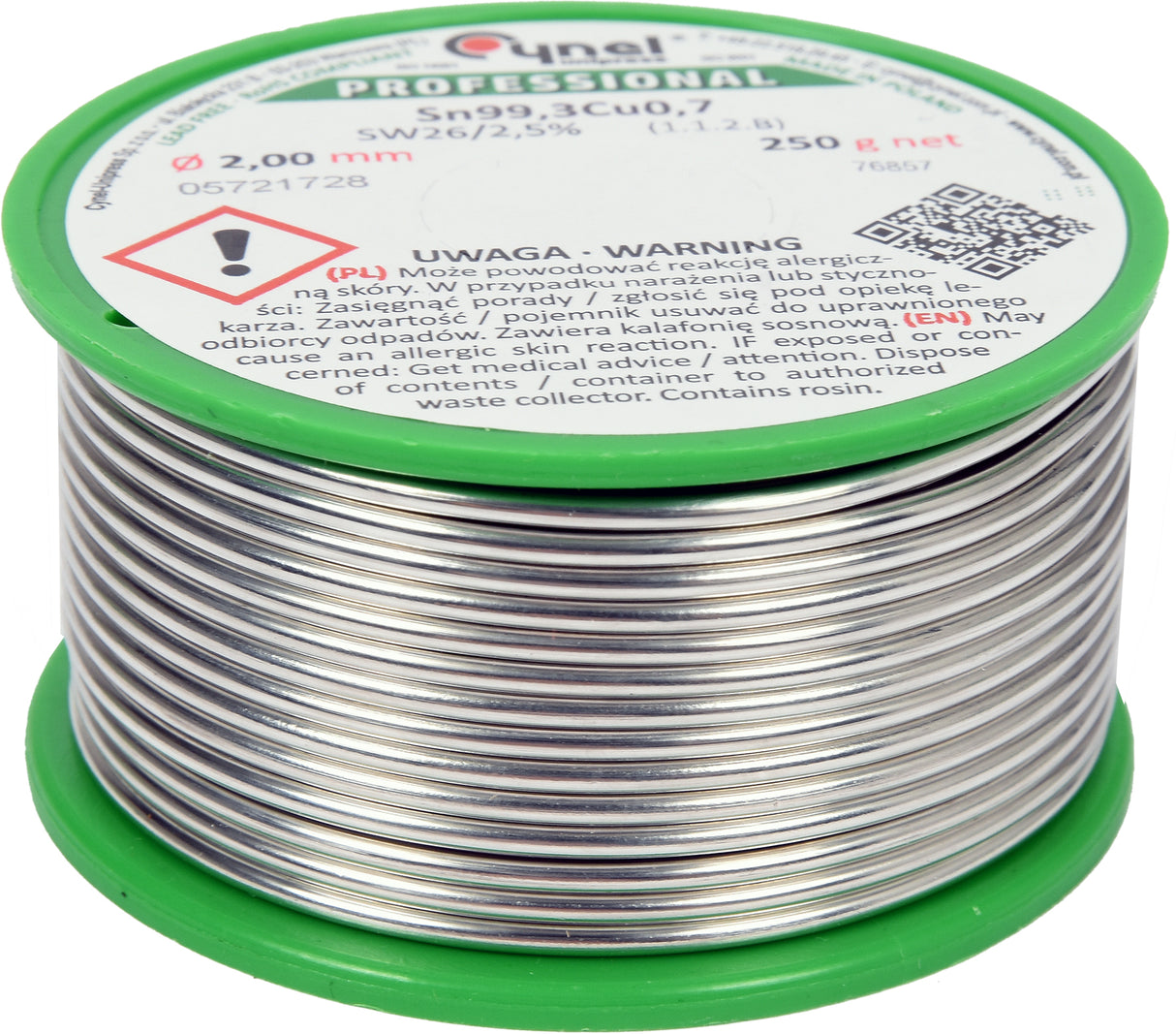 LEAD FREE SOLDER 2MM 250G (76857)