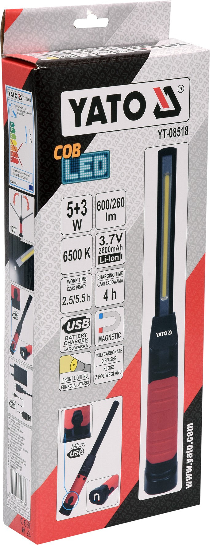 WORKSHOP LAMP COB LED 5W + 3W (YT-08518)