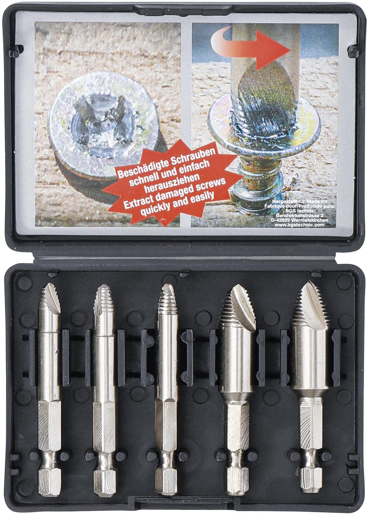 SCREW EXTRACTOR SET | #0-#3 | 5 PCS. (50410)