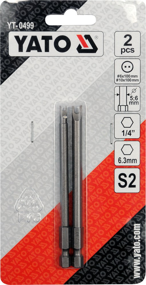 SCREWDRIVER BITS-SPANNER NR6;NR10 L100MM (YT-0499)