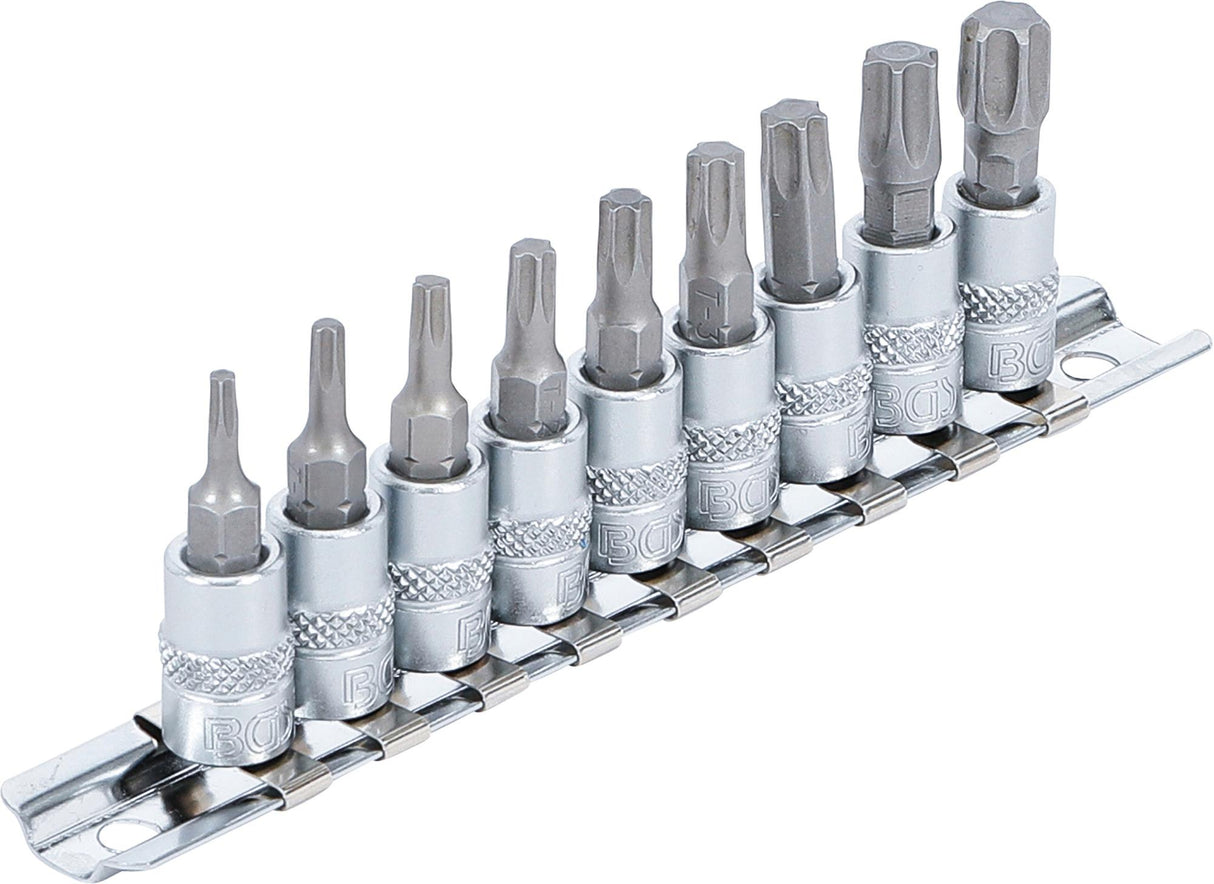 BIT SOCKET SET | 6.3 MM (1/4") DRIVE | T-STAR (FOR TORX) T10 - T50 | 9 PCS. (2164)