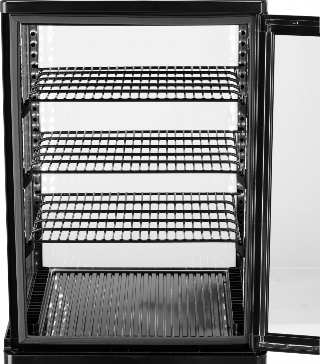 PROFESSIONAL REFRIGERATED DISPLAY CABINET WITH LED LIGHTING 79L | 0–+12 °C | BLACK (YG-05052)