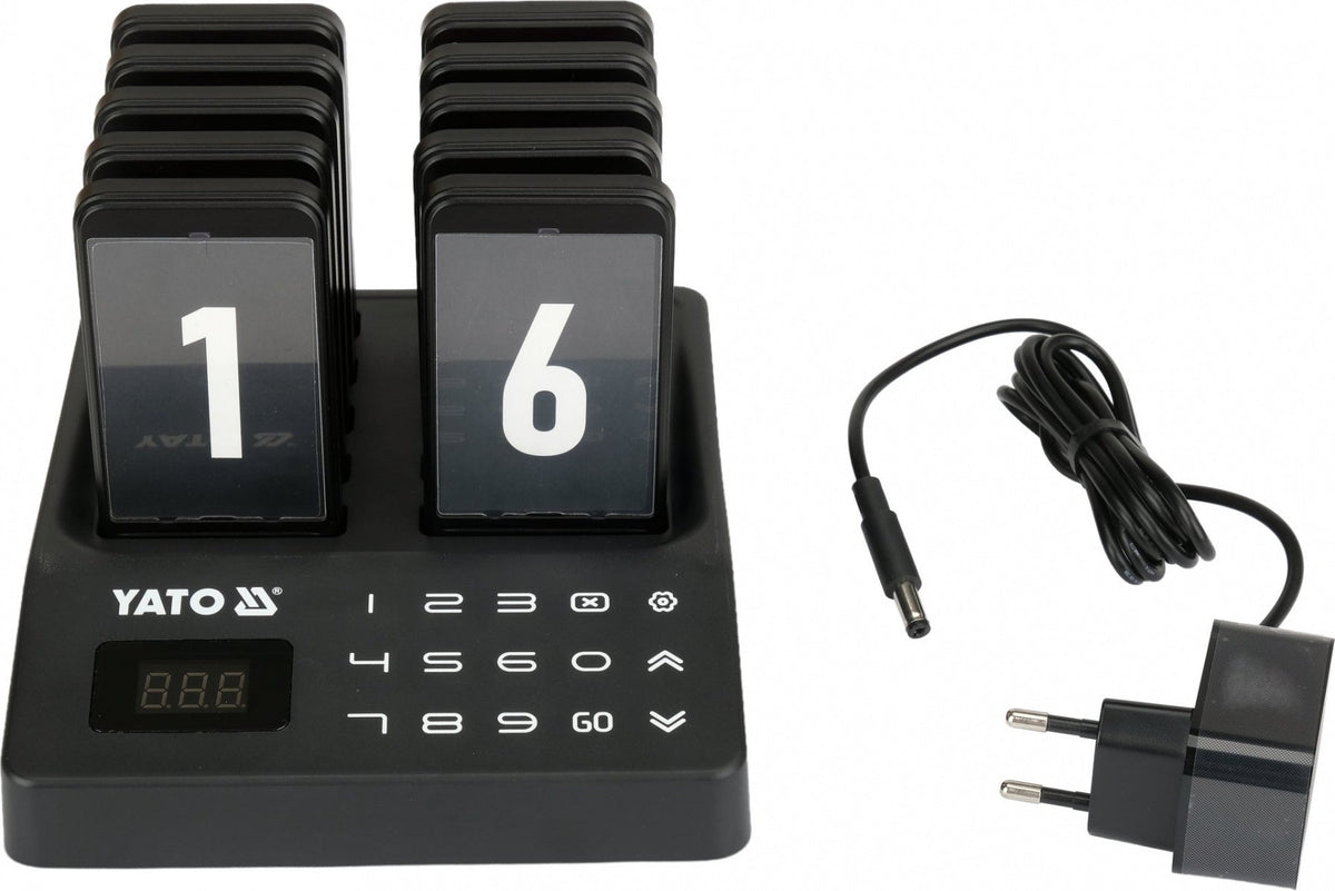 WIRELESS CUSTOMER CALLING SYSTEM FOR ORDER COLLECTION | 1+10 PAGERS (YG-12201)
