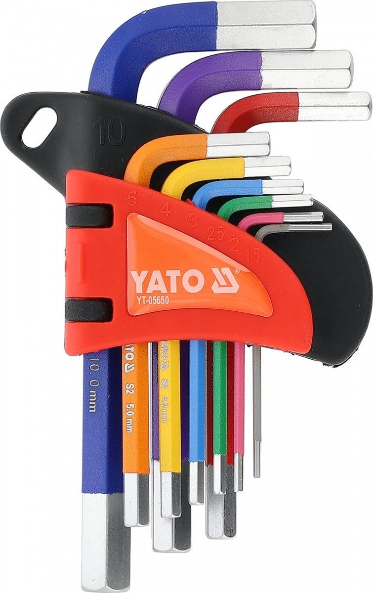 L-TYPE KEY SET | COLOURED / S2 | HEX 1.5 - 10 MM | 9 PCS (YT-05650)